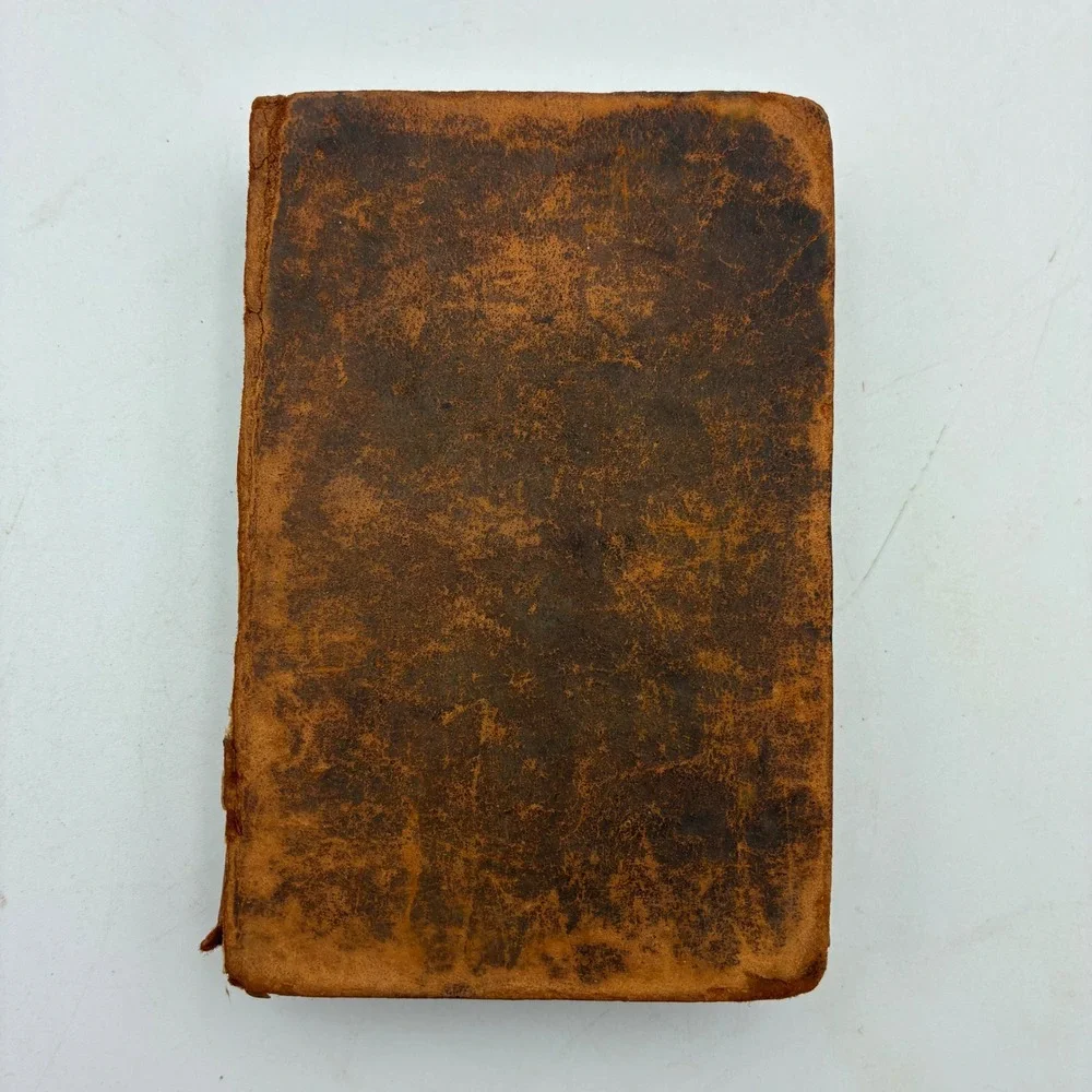 1818 Cowper's Poems Vol I Antique Leather Bound Book William Cowper NY Bartow